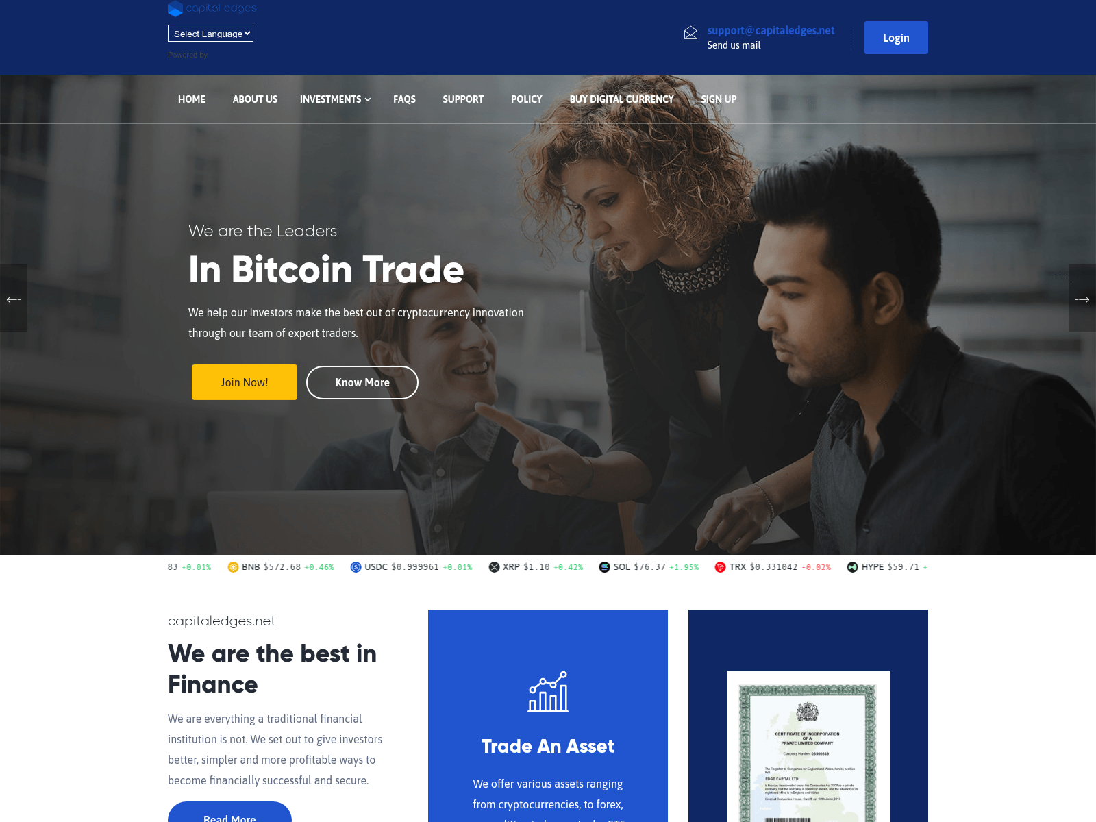 Screenshot of capitaledges.net