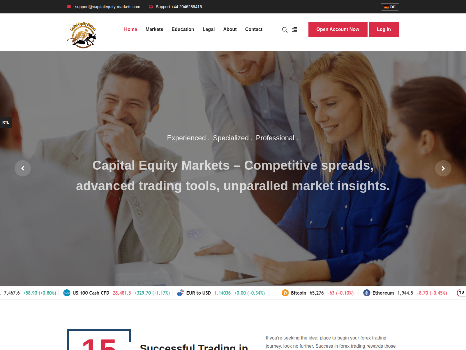 Screenshot of capitalequity-markets.com