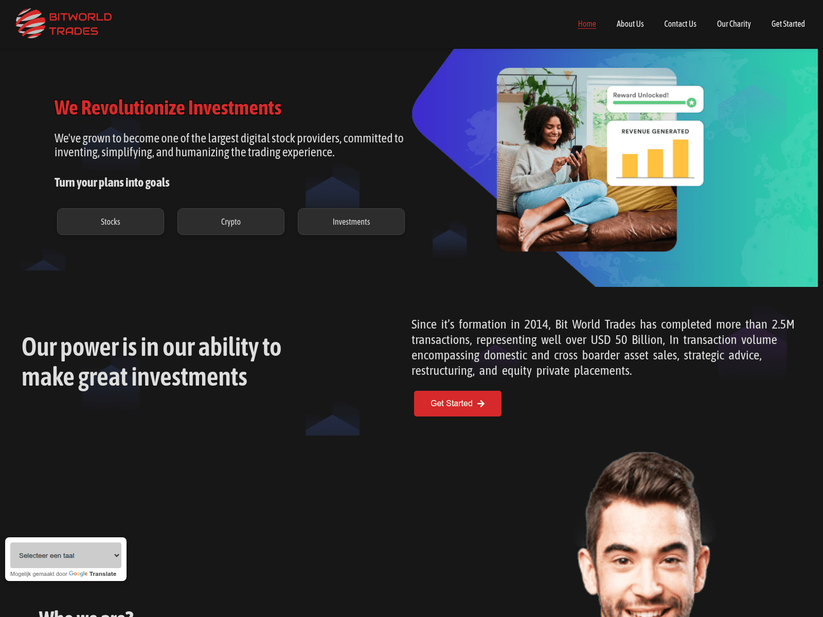 Screenshot of bitworldtrades.com