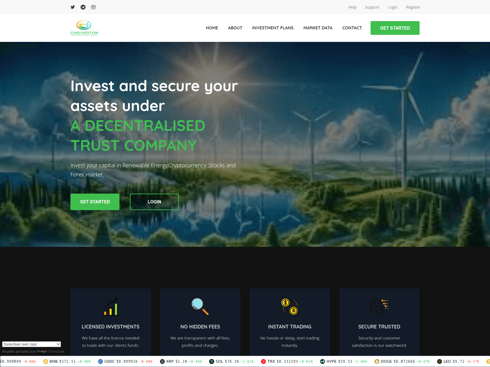 Screenshot of chelvestonrenewableenergyltd.co.uk
