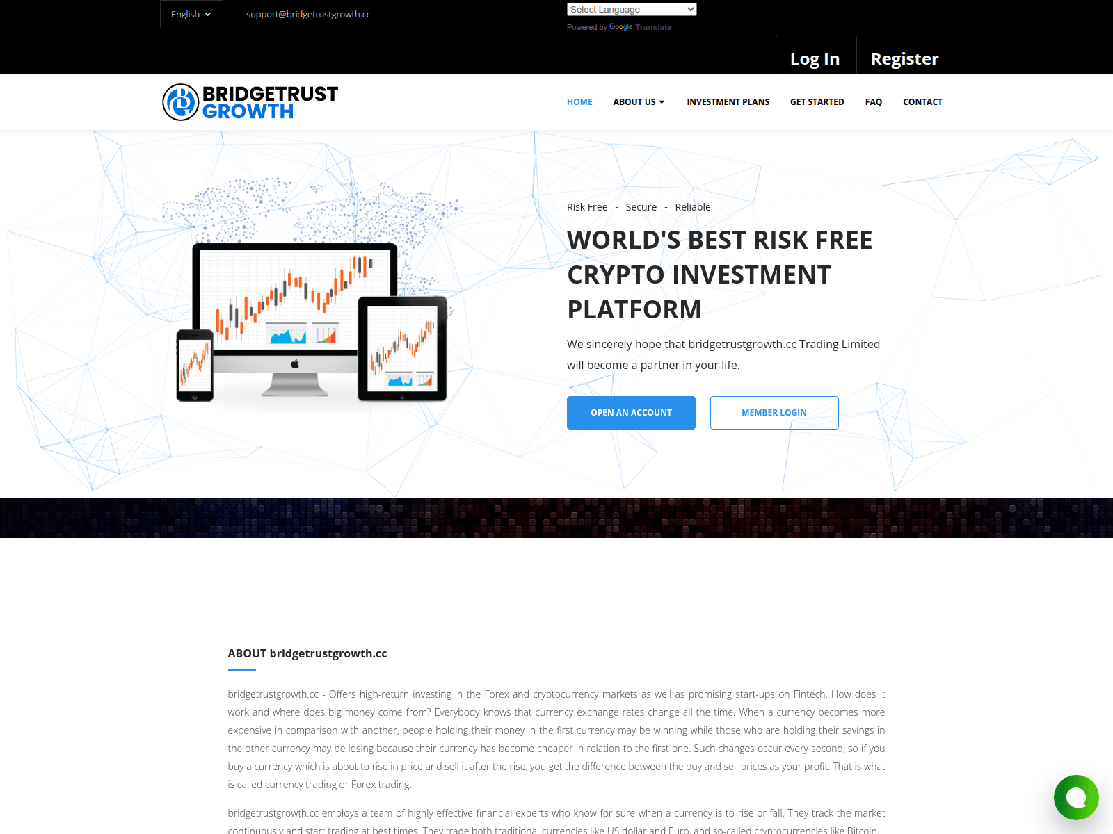 Screenshot of bridgetrustgrowth.cc