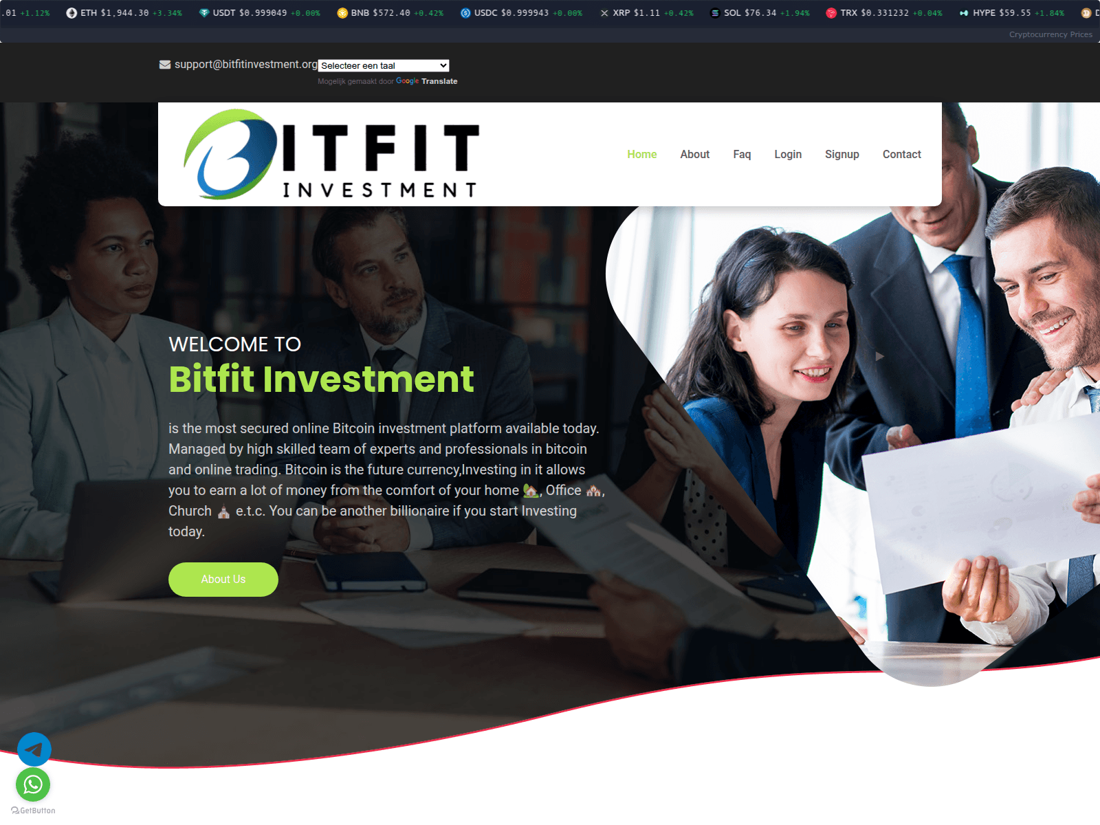 Screenshot of bitfitinvestment.org
