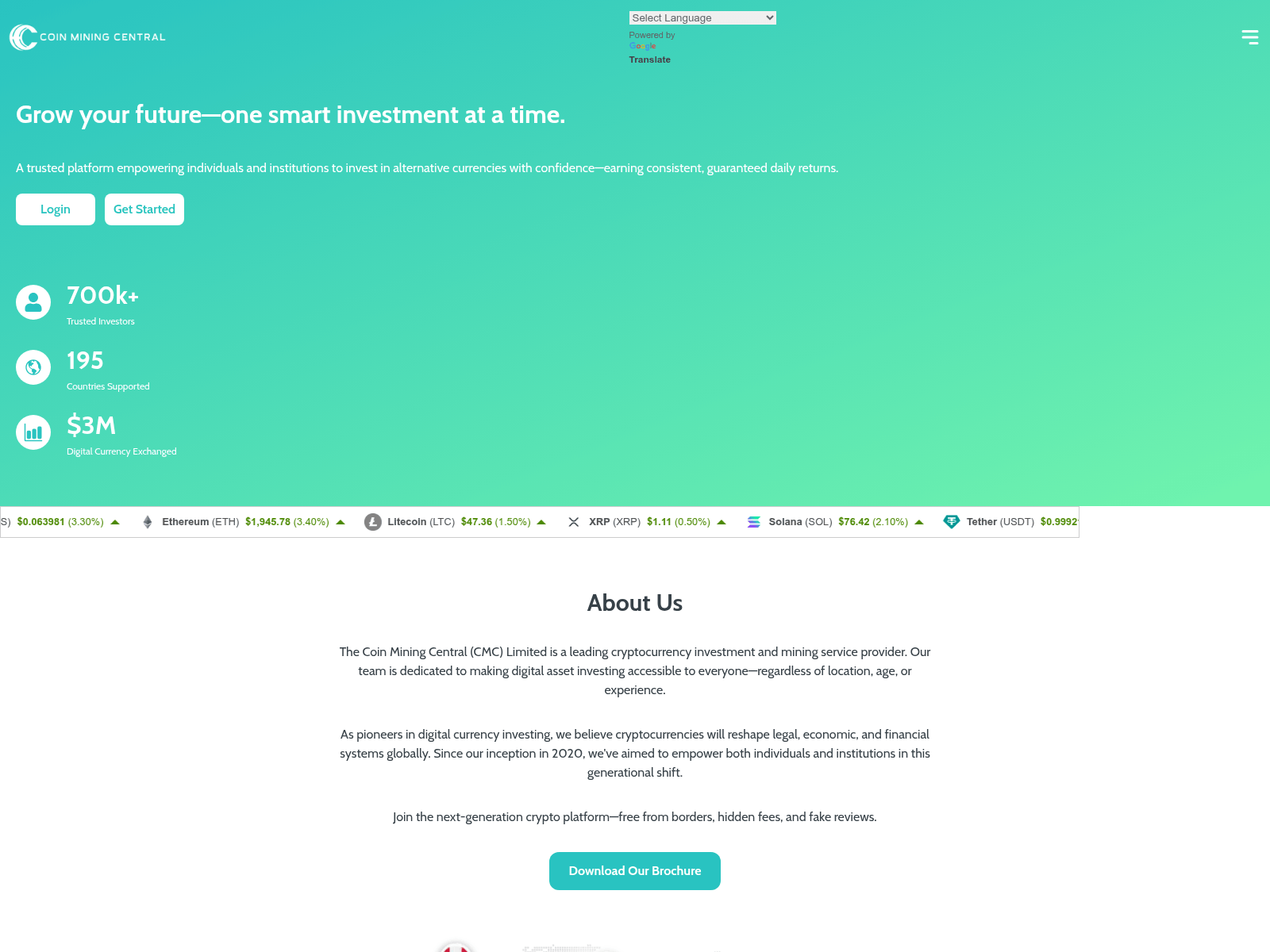 Screenshot of coinminingcentraltd.com