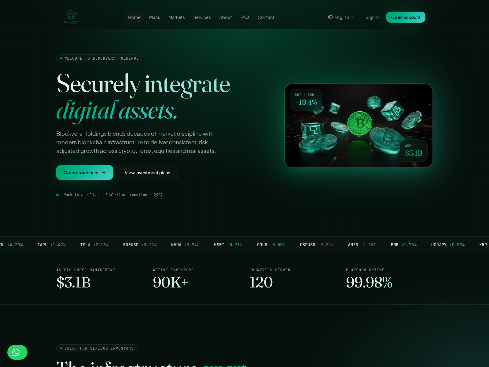 Screenshot of blockveraholdings.com