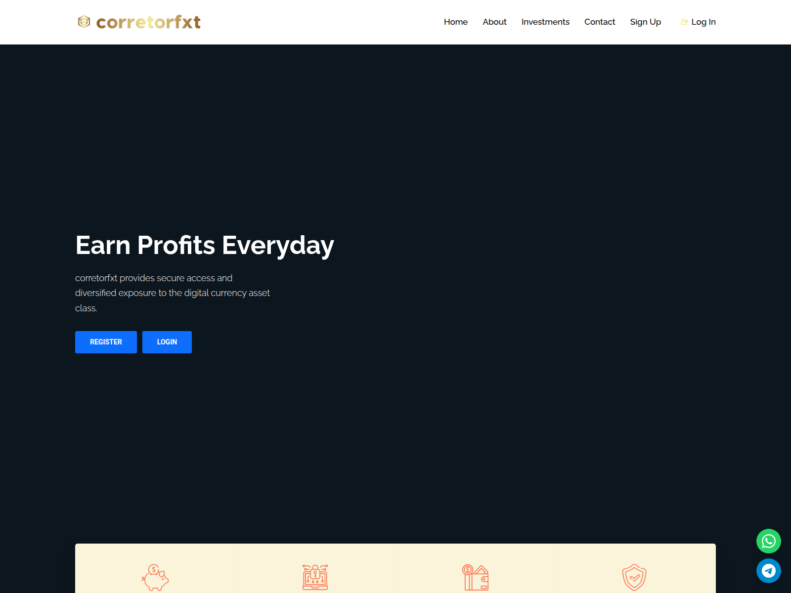 Screenshot of corretorfxt.com