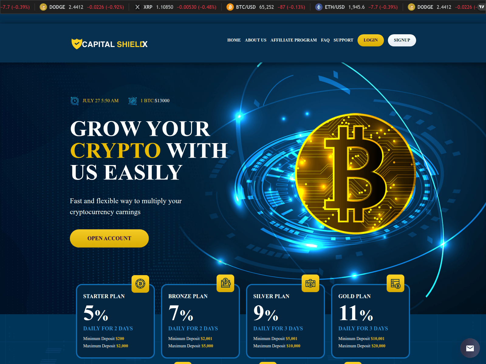 Screenshot of capitalshieldx.com