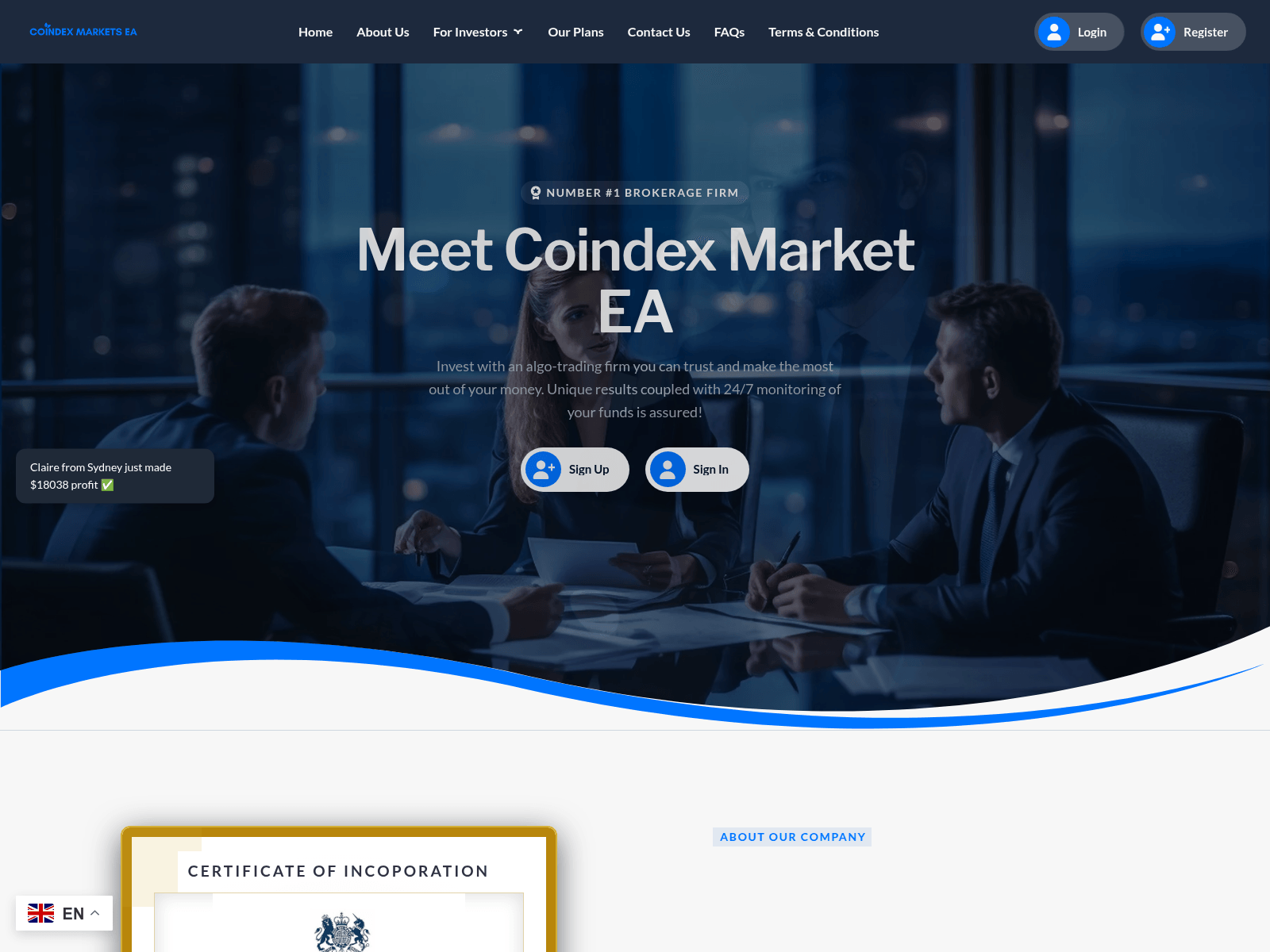 Screenshot of coindexmarketsea.com