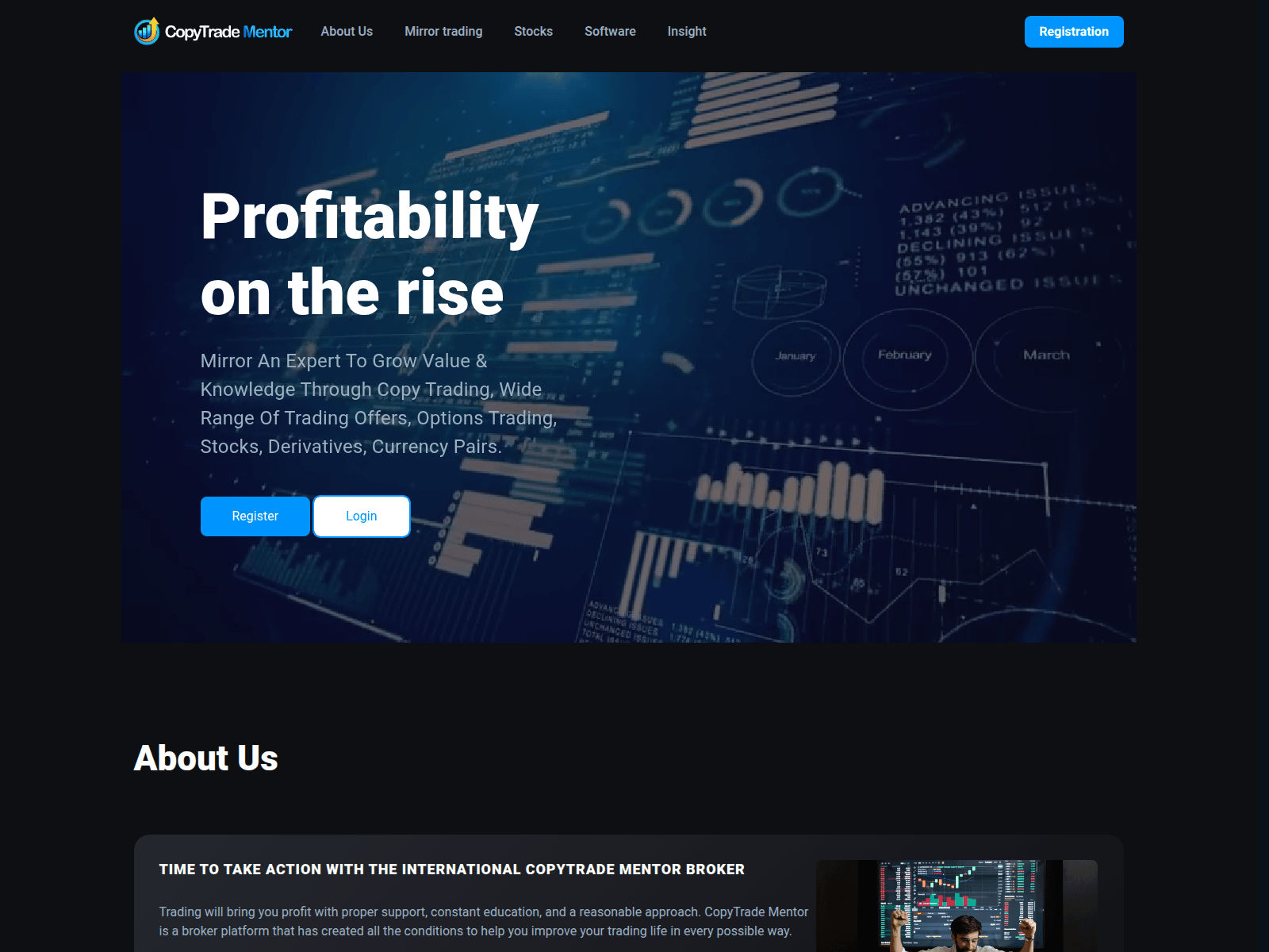 Screenshot of copytradementor.com