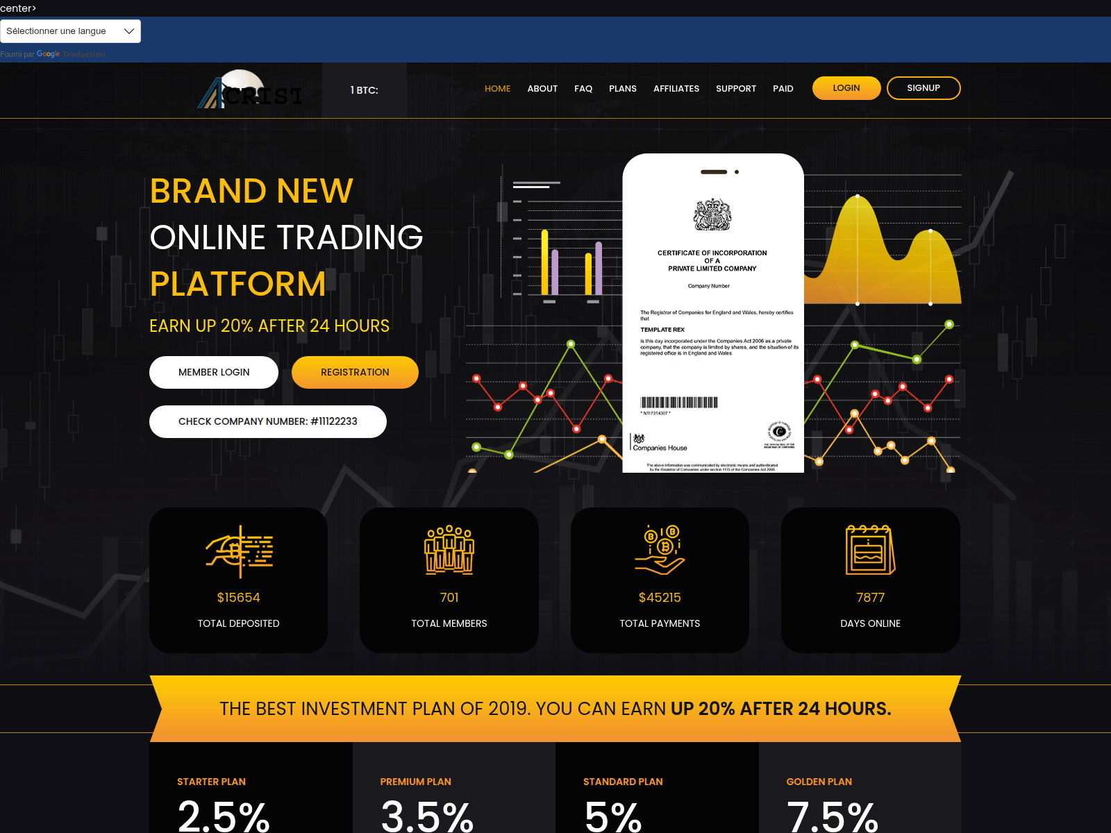 Screenshot of cristtalucro.com