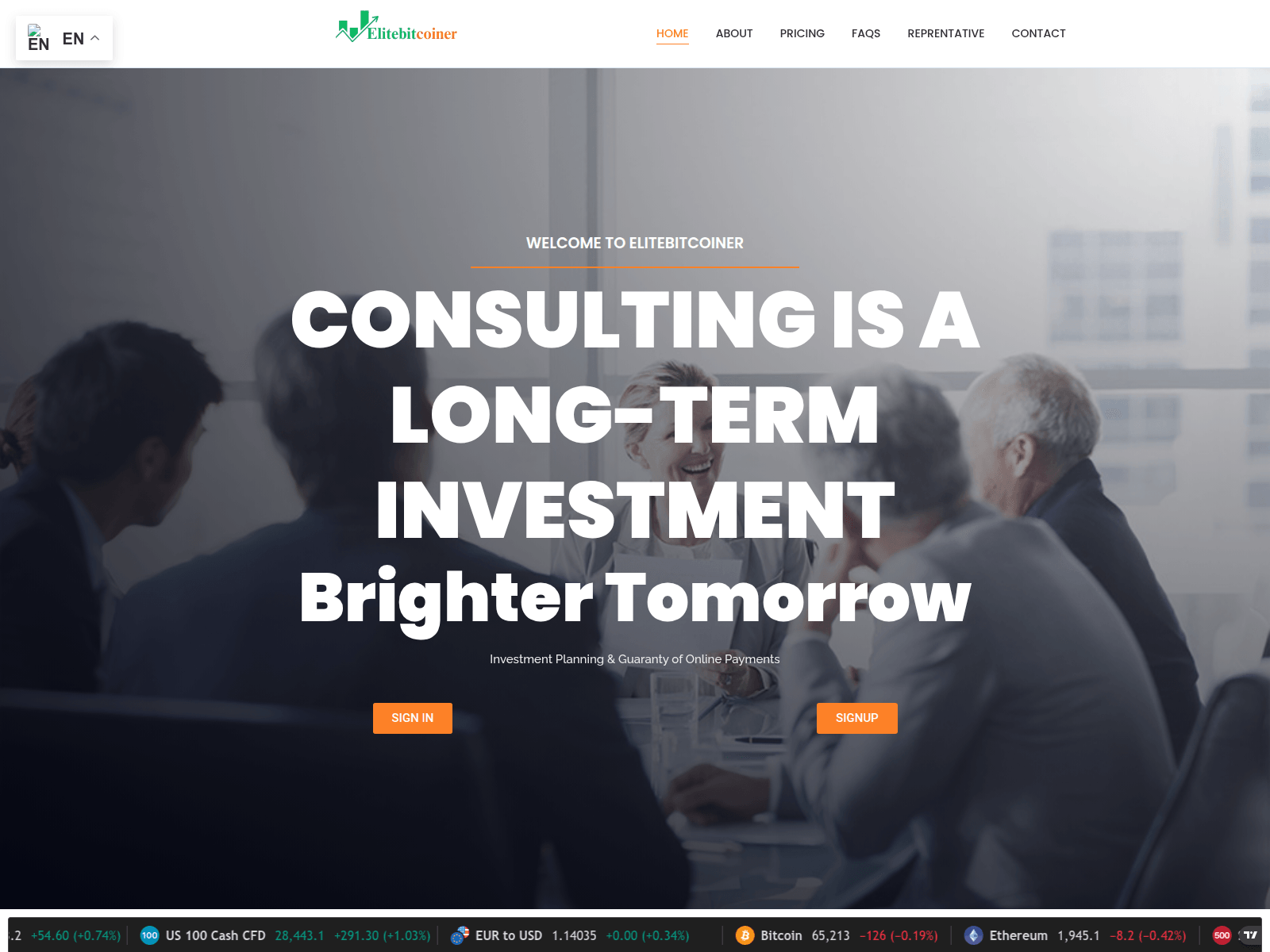 Screenshot of elitesbitscoiner.com