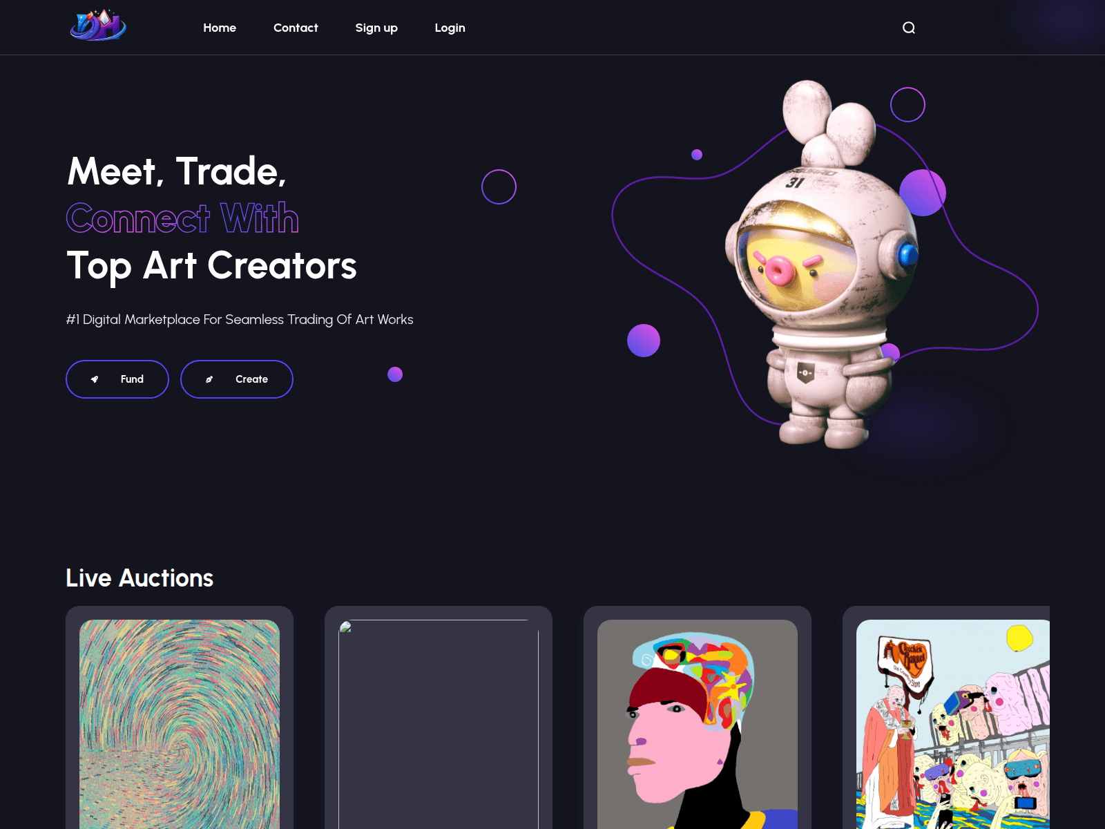 Screenshot of defiarthubx.com