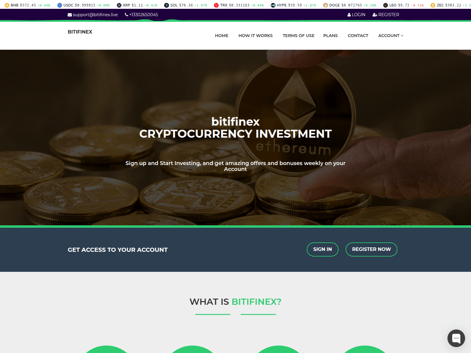 Screenshot of bitifinex.live