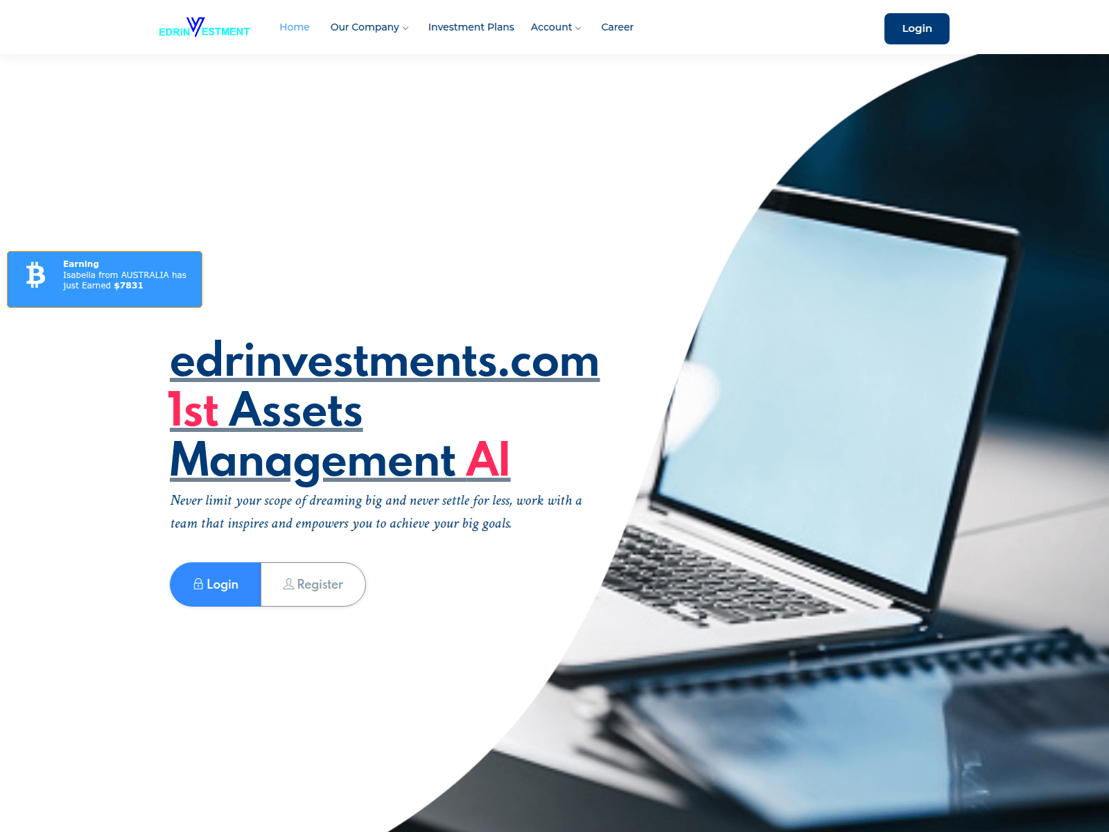 Screenshot of edrinvestments.com