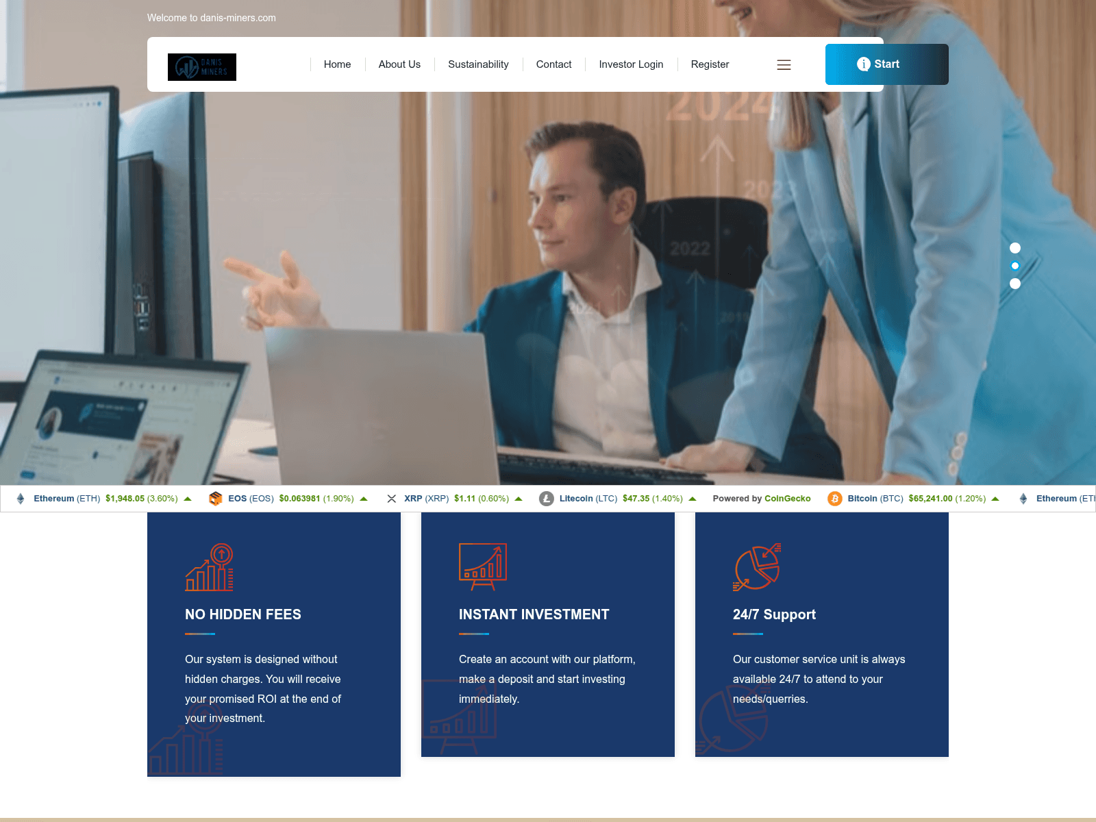 Screenshot of danis-miners.com