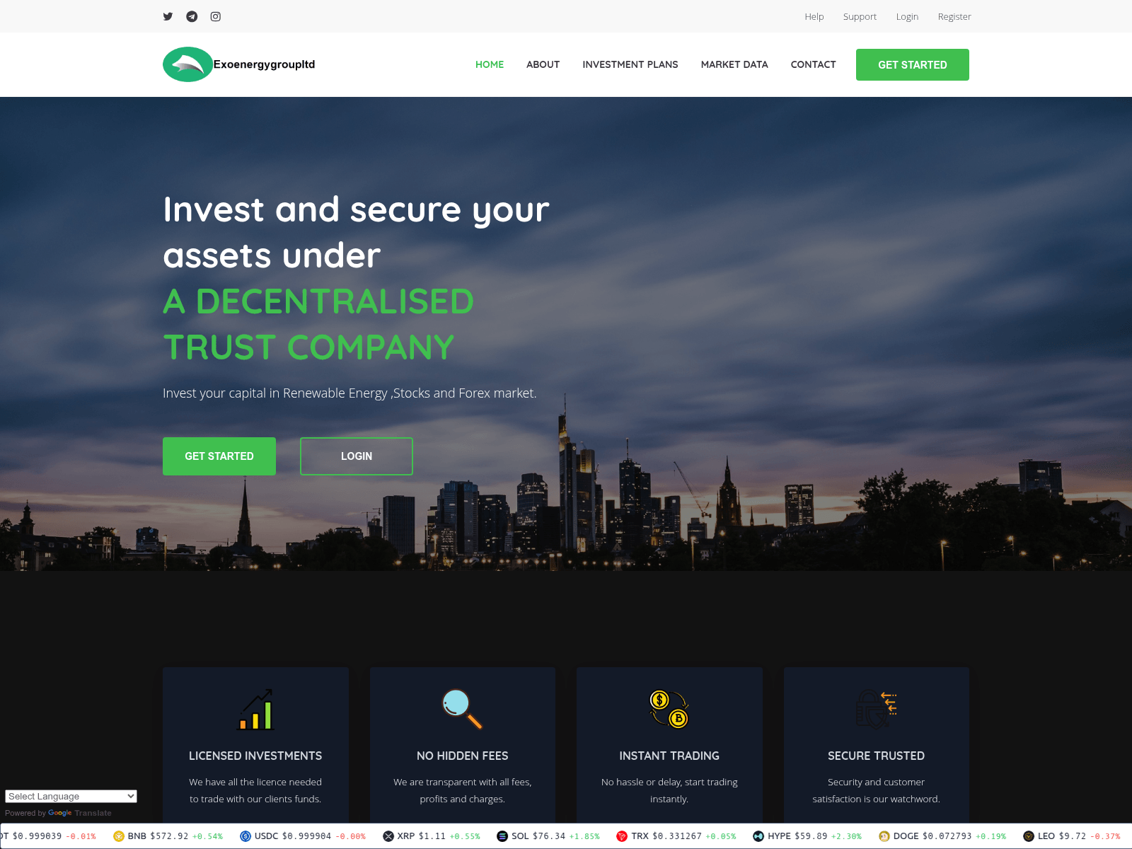 Screenshot of exogroupltd.net