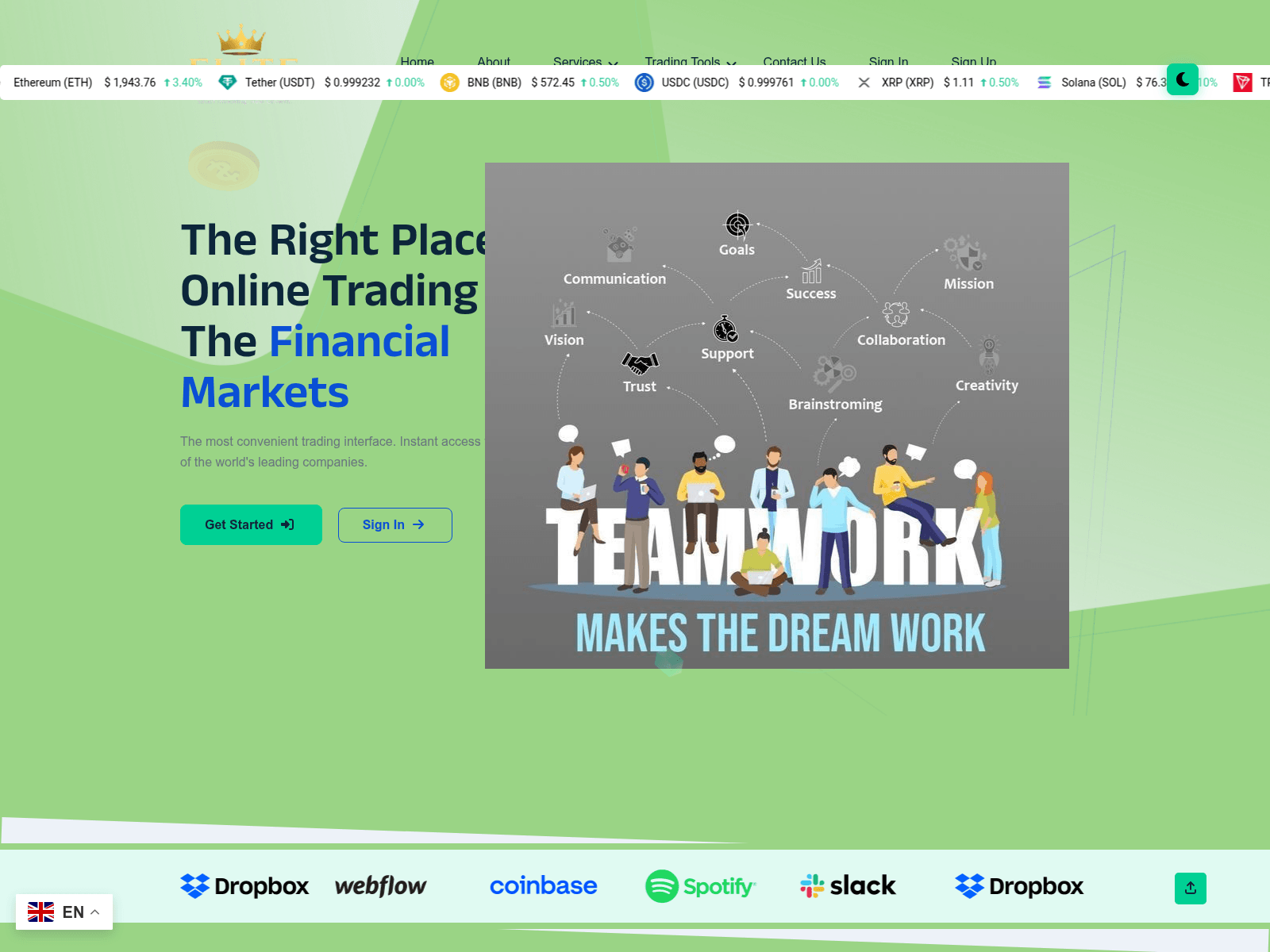 Screenshot of elitedigitalplatform.com
