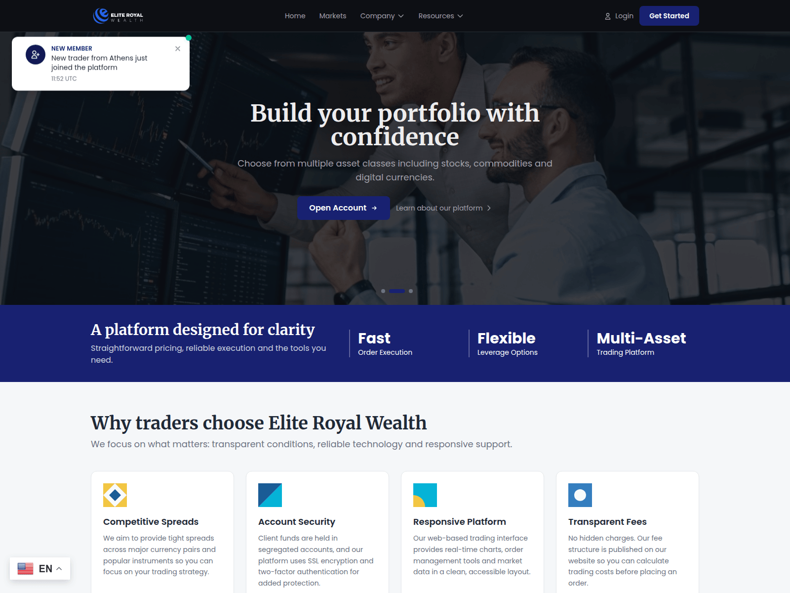 Screenshot of eliteroyalwealth.com