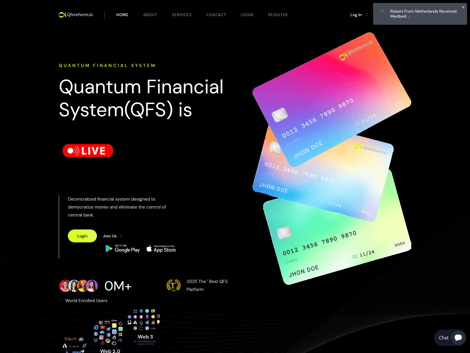 Screenshot of qfsreform.io