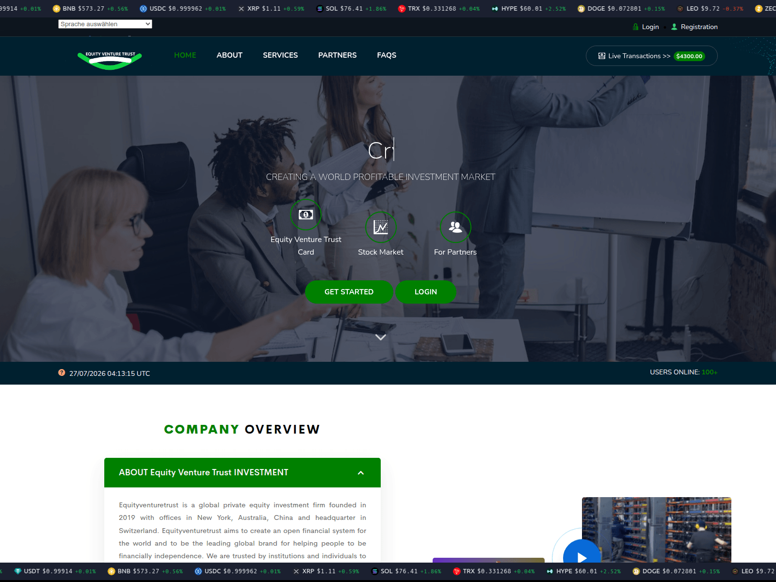 Screenshot of equityventrust.com