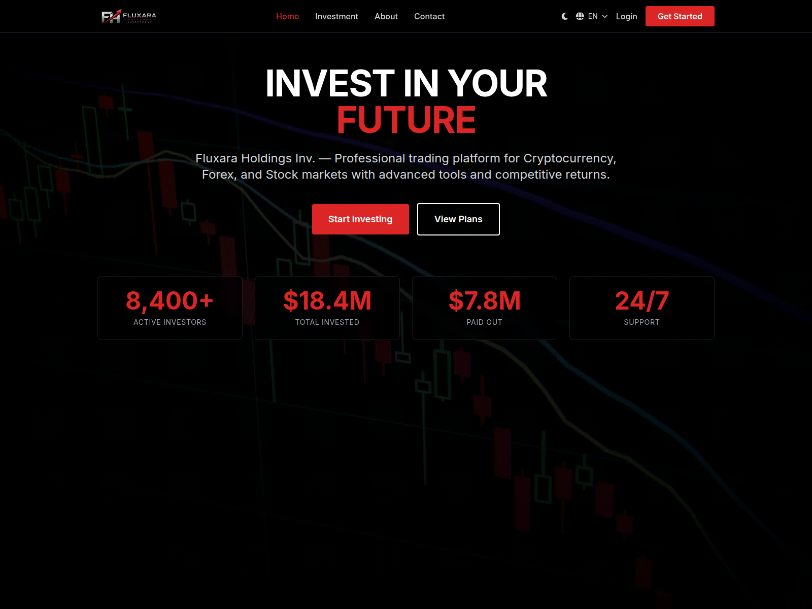 Screenshot of fluxaraholdings.com