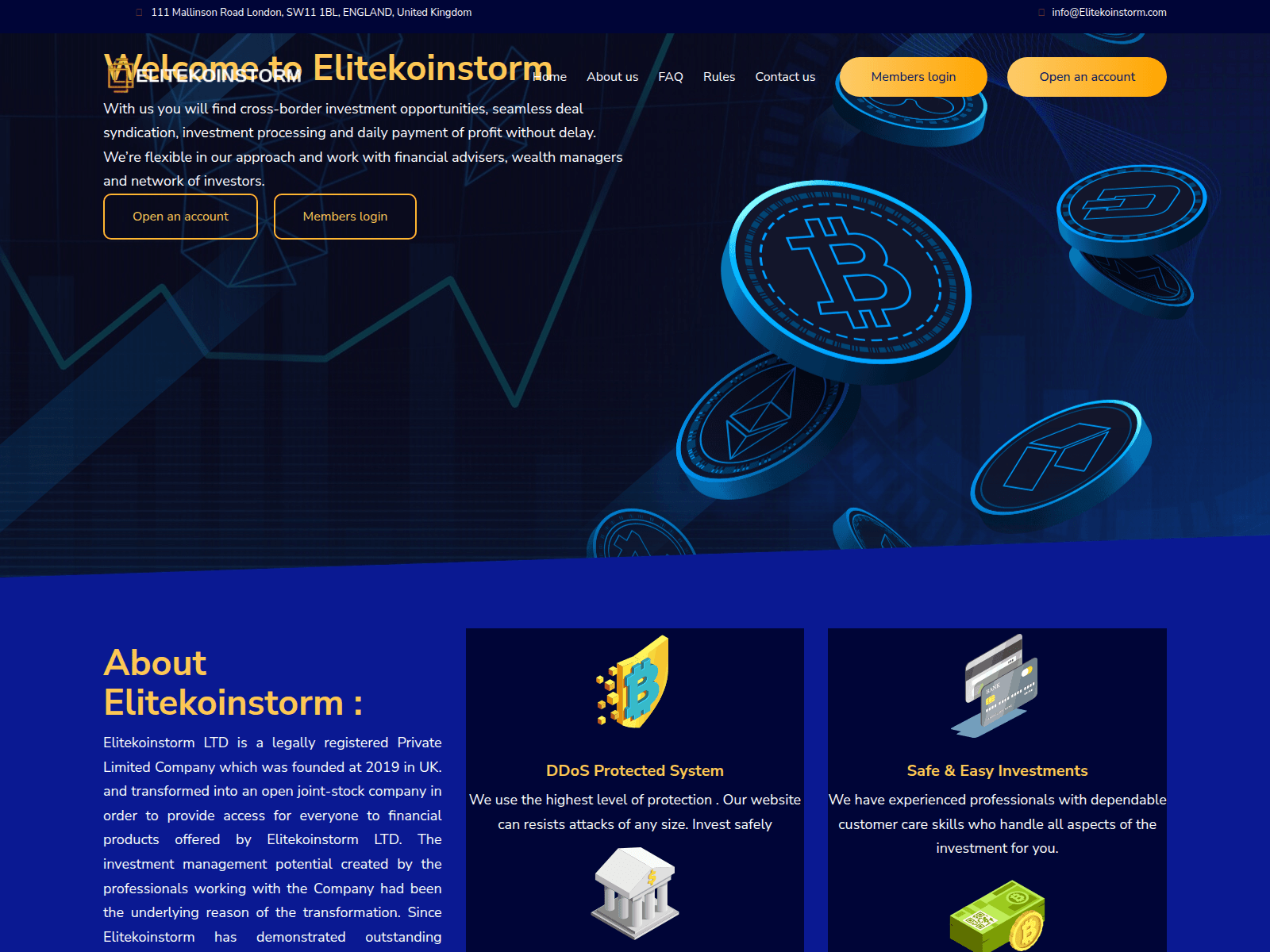 Screenshot of elitekoinstorm.com