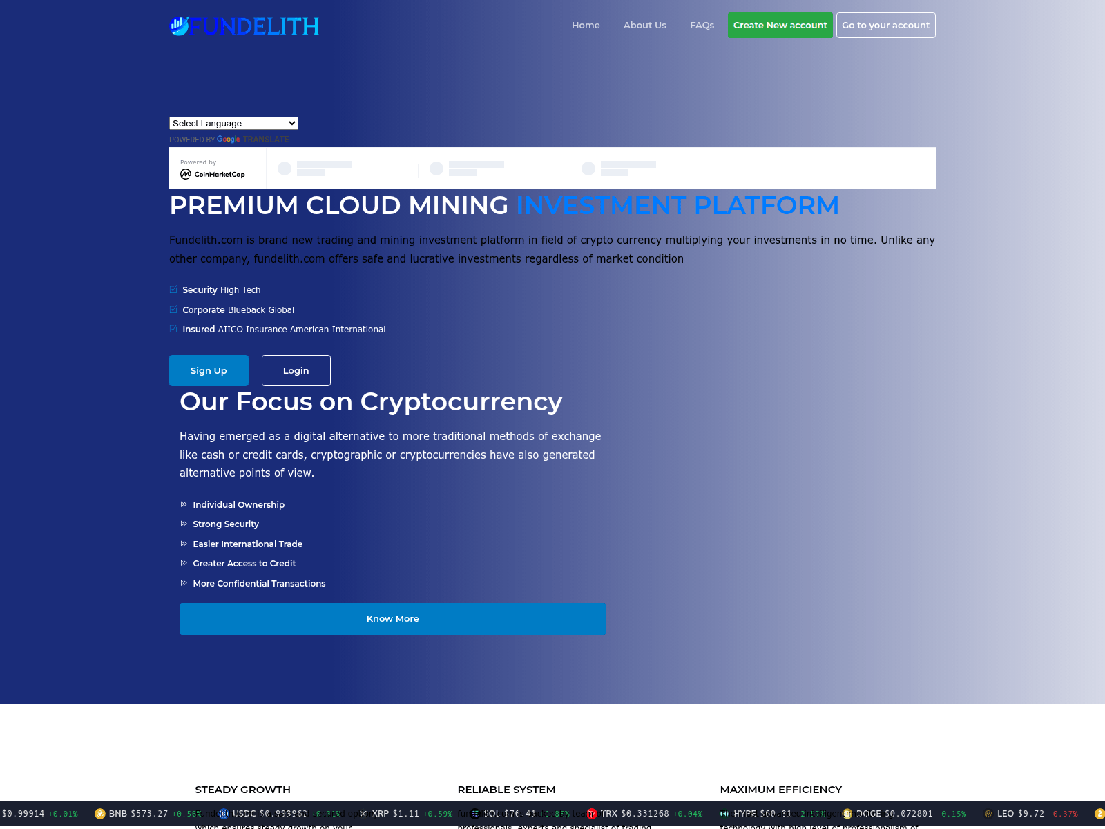 Screenshot of fundelith.com