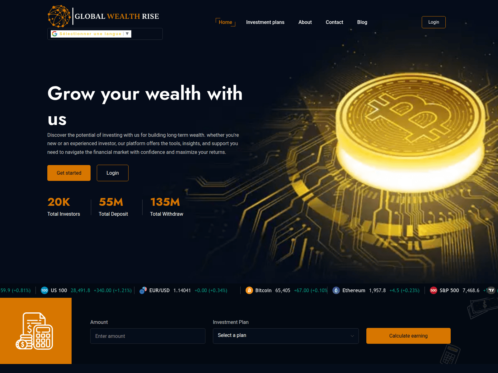 Screenshot of globalwealthrise.com
