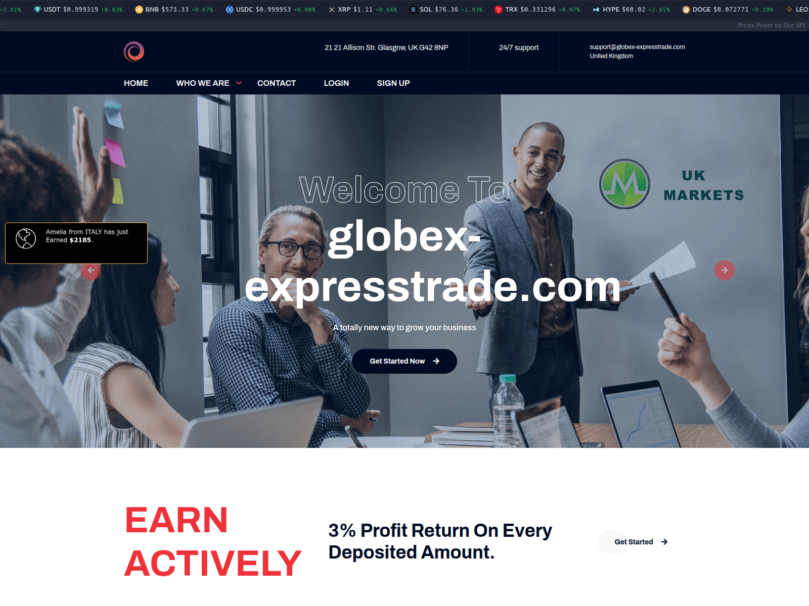Screenshot of globex-expresstrade.com