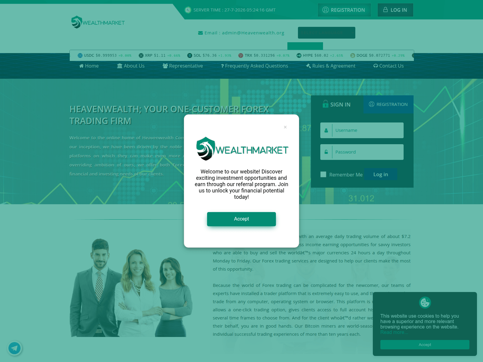 Screenshot of heavenwealth.org