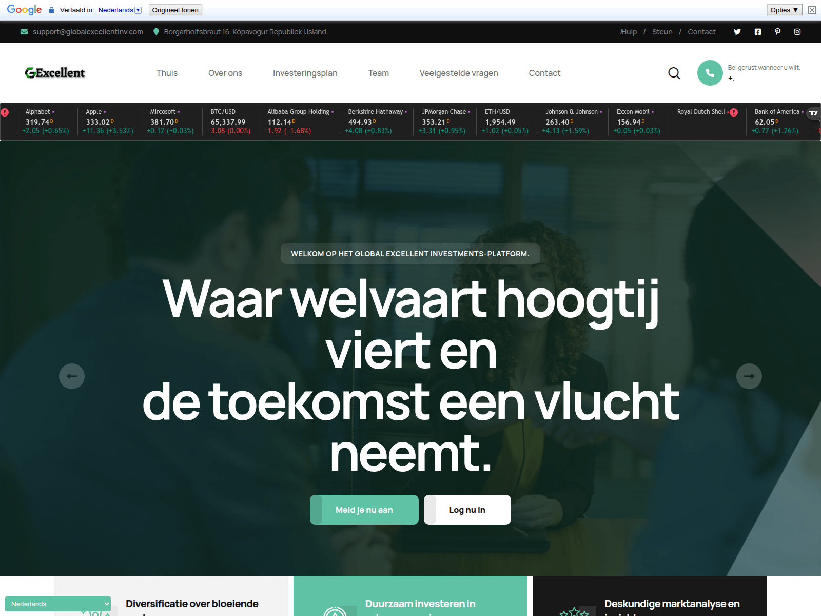 Screenshot of globalexcellentinv.com