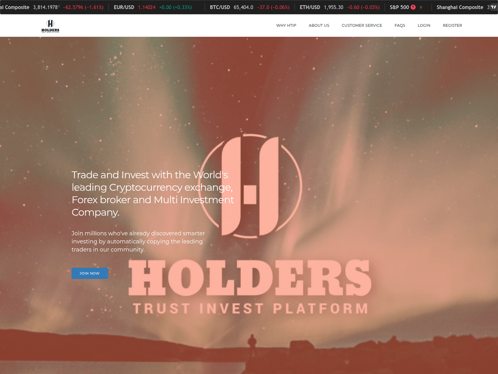 Screenshot of holderstrustinvestplatform.com
