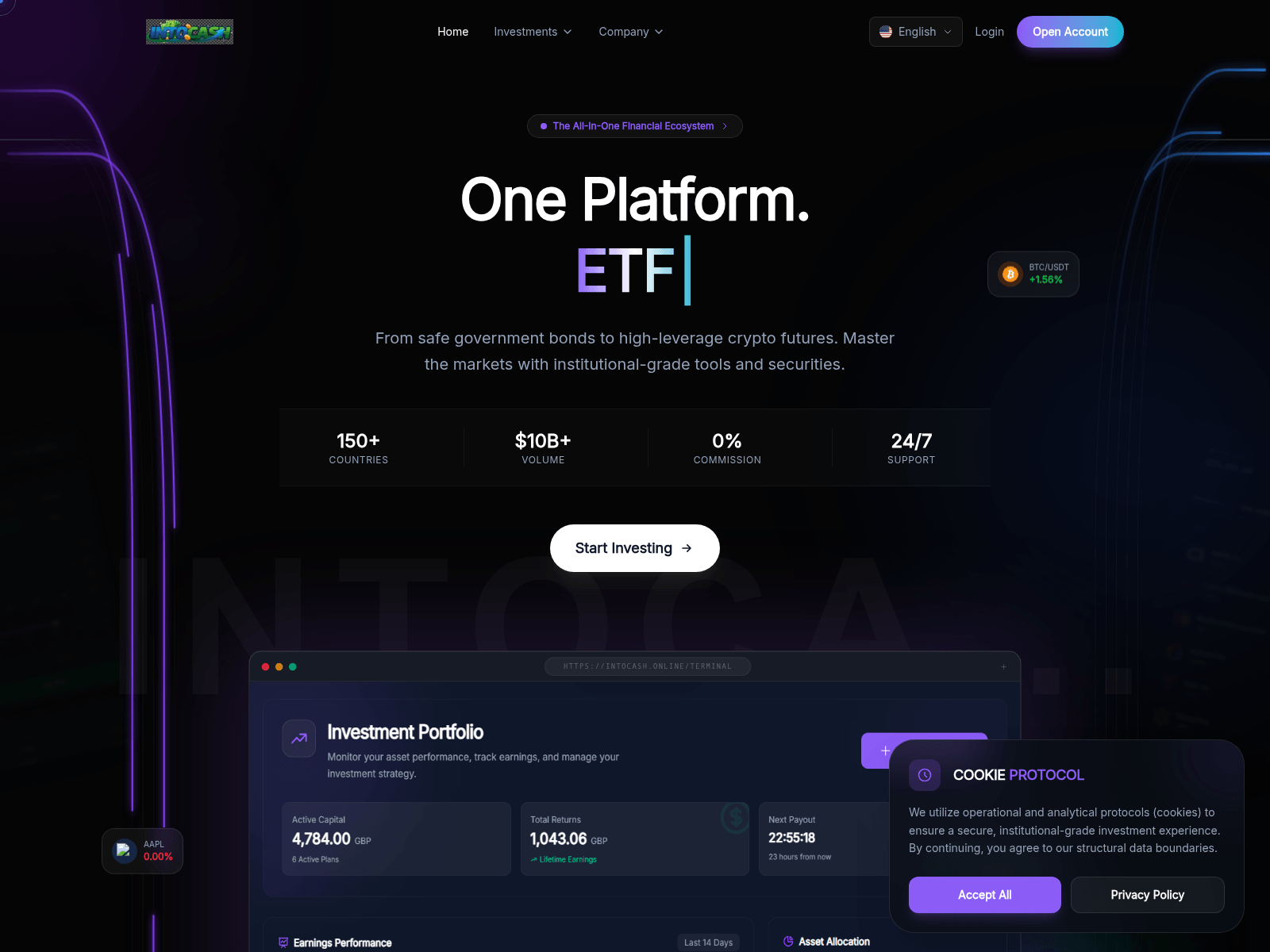 Screenshot of intocash.online