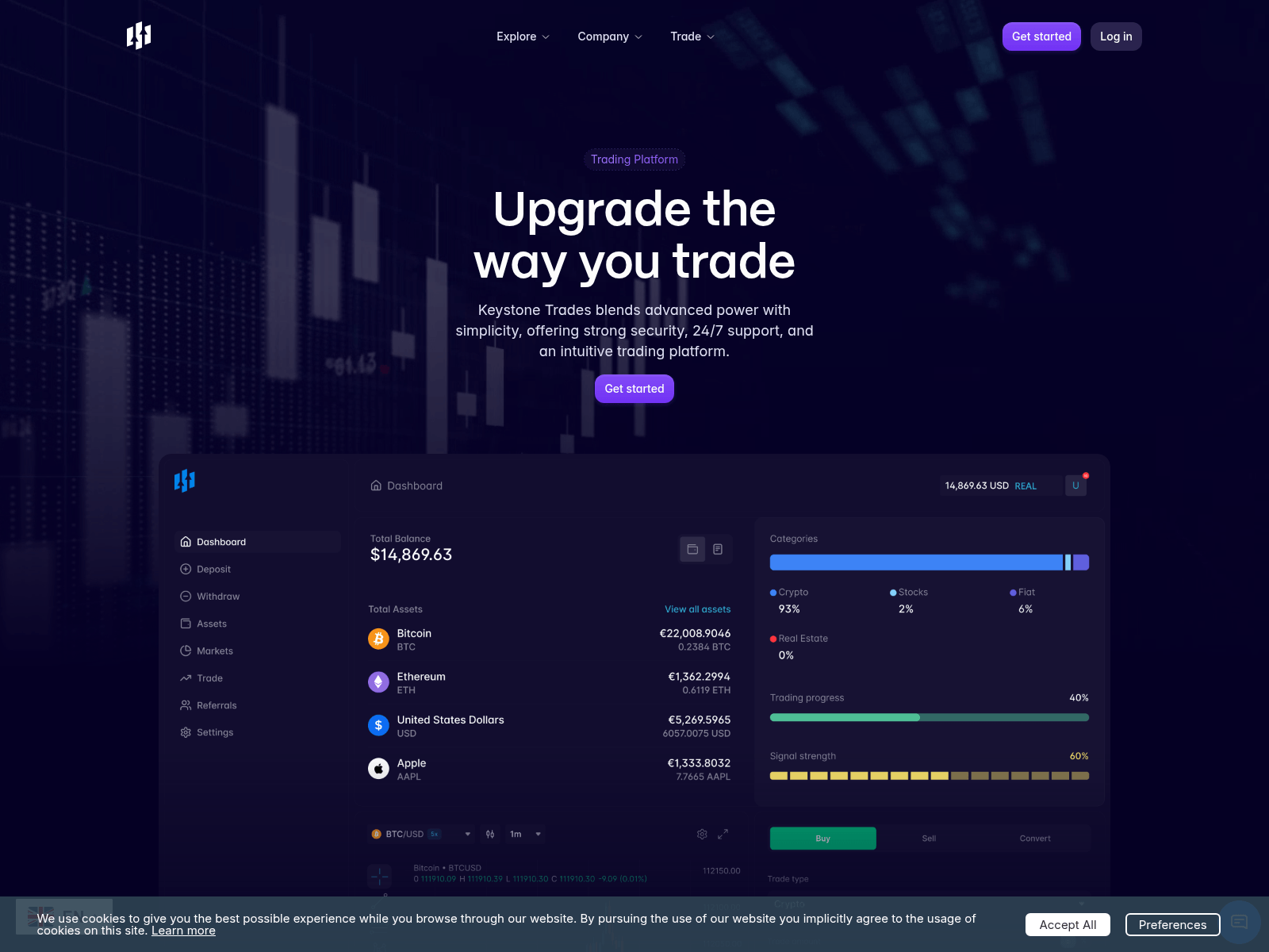 Screenshot of keystonetrades.net