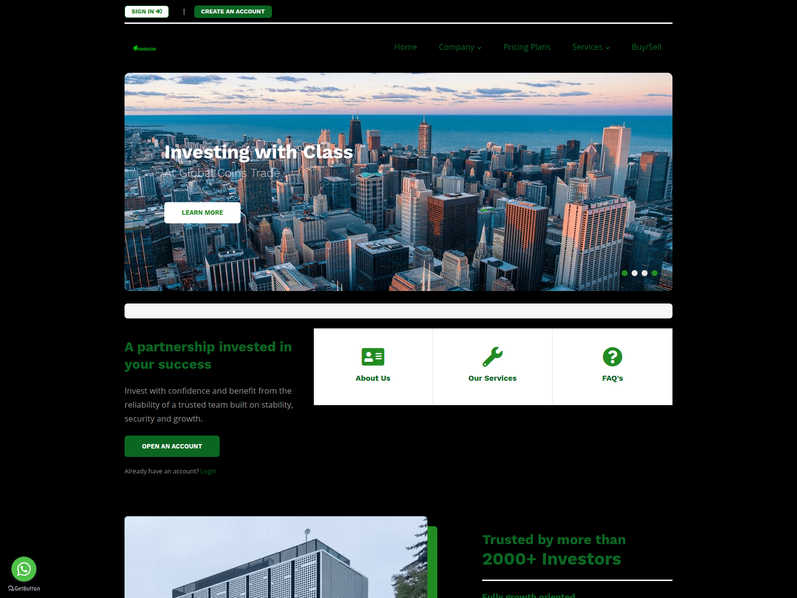 Screenshot of globalcoinstrade.org