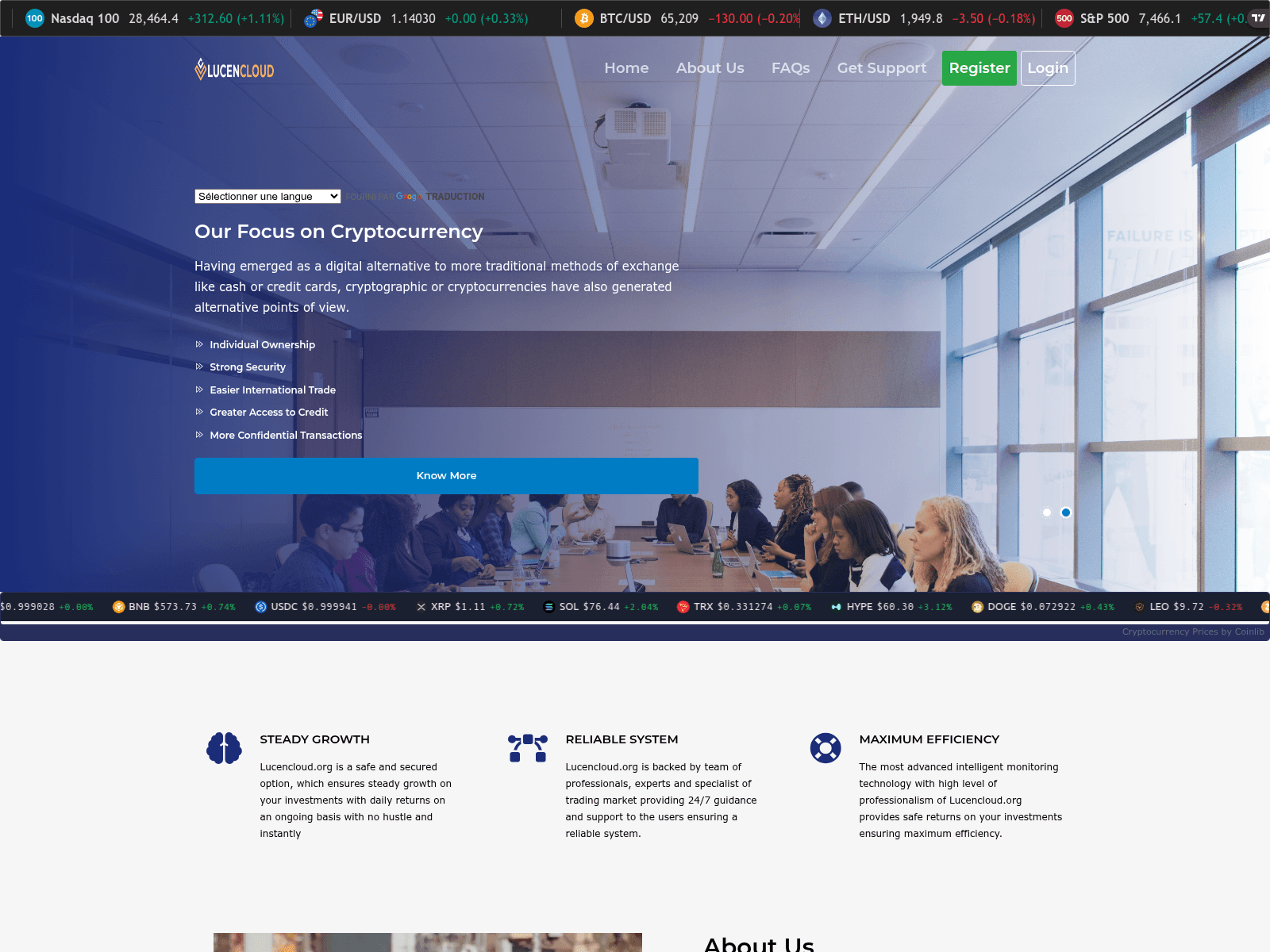 Screenshot of lucenclouds.org