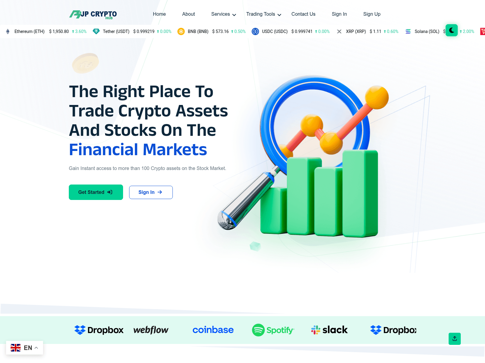 Screenshot of jpcrypthub.com