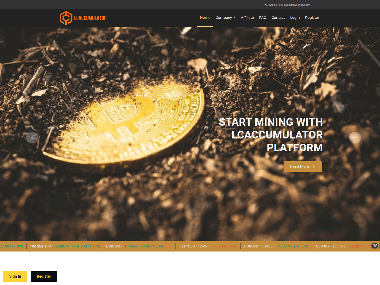 Screenshot of lcaccumulator.net