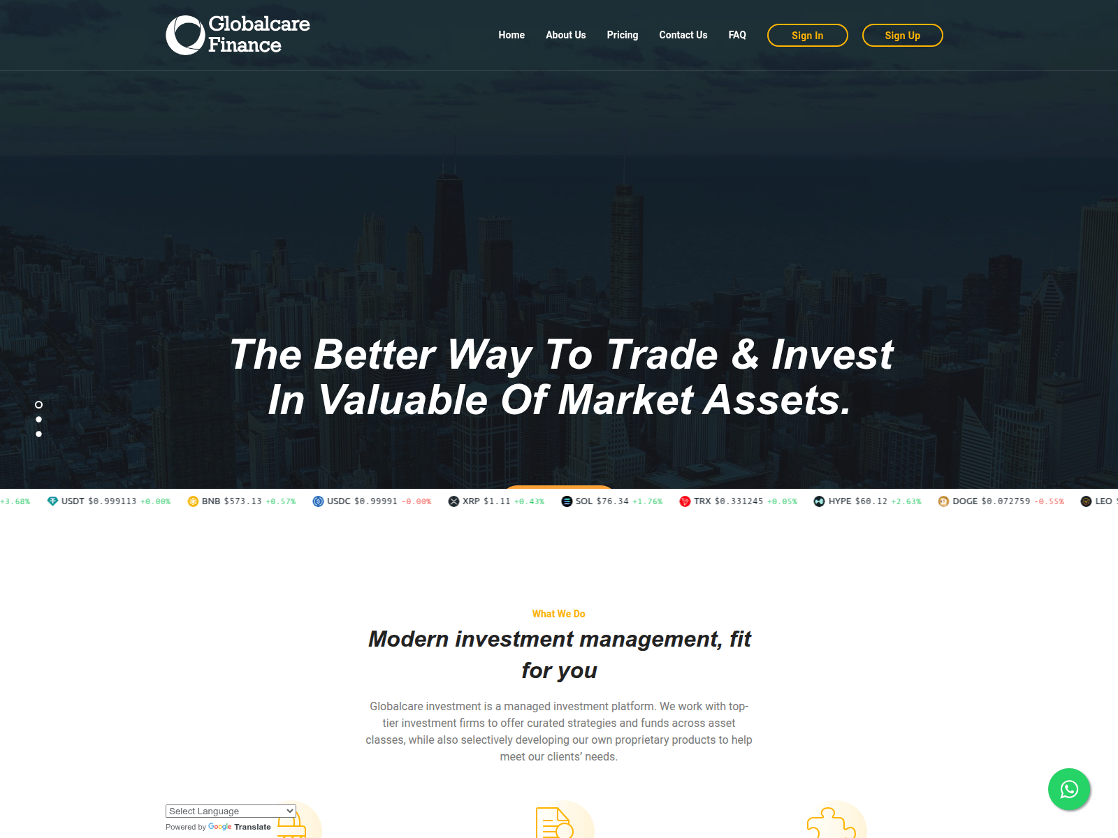 Screenshot of globalcare-finance.com