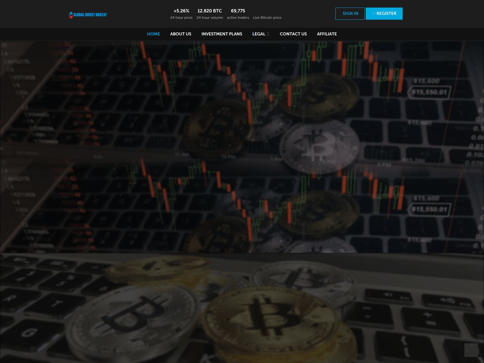 Screenshot of globalinvesthub247.com