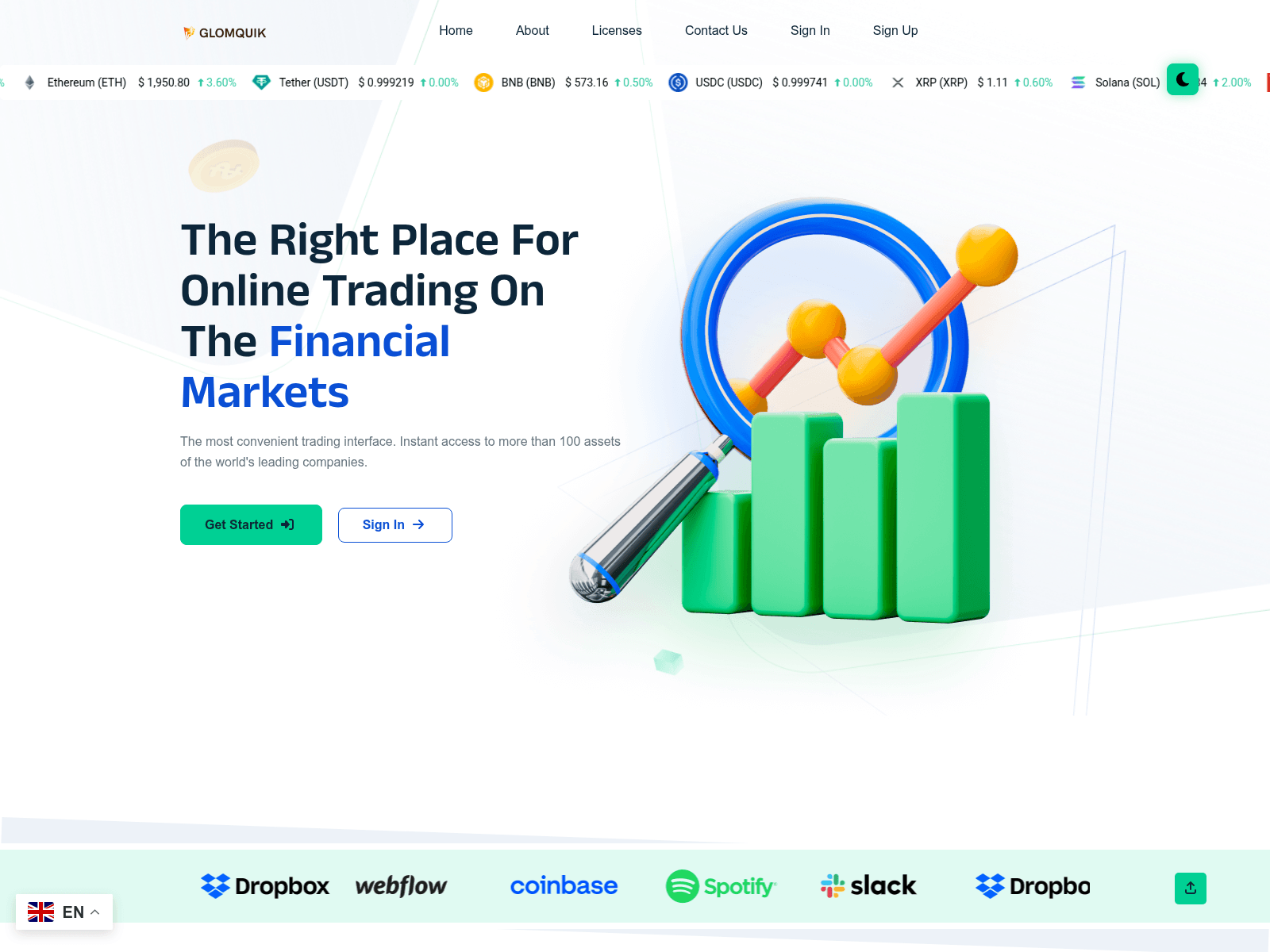 Screenshot of glomquik.com