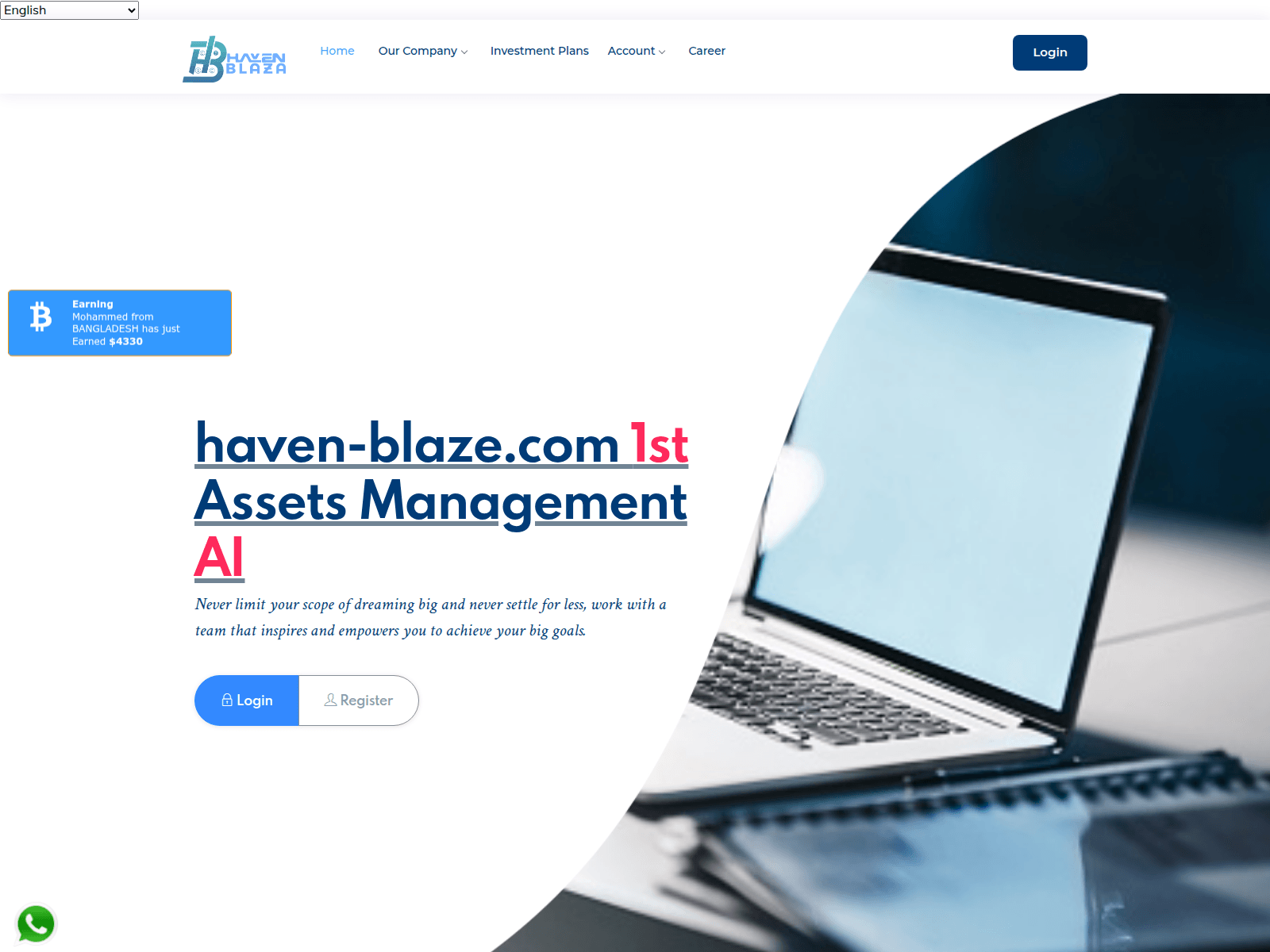 Screenshot of haven-blaze.com