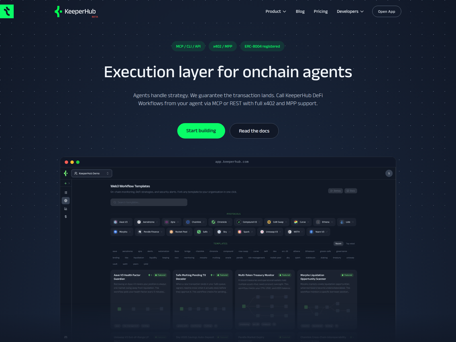 Screenshot of keeperhub.com