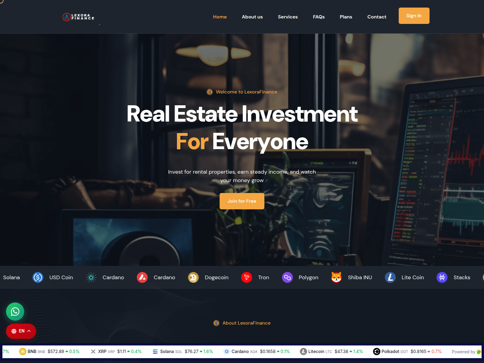 Screenshot of lexorafinance.com
