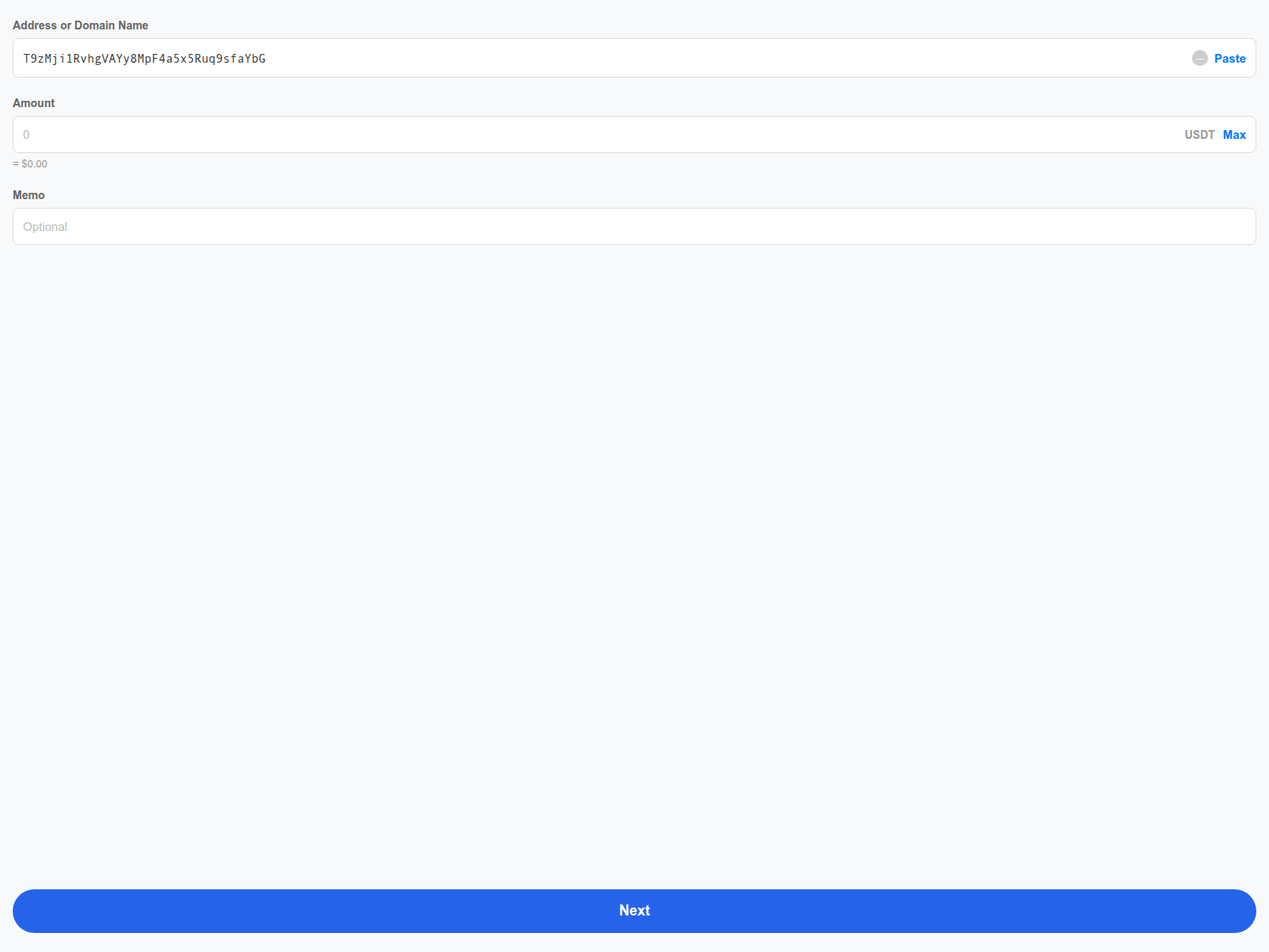 Screenshot of mail.usdt-transfer.info