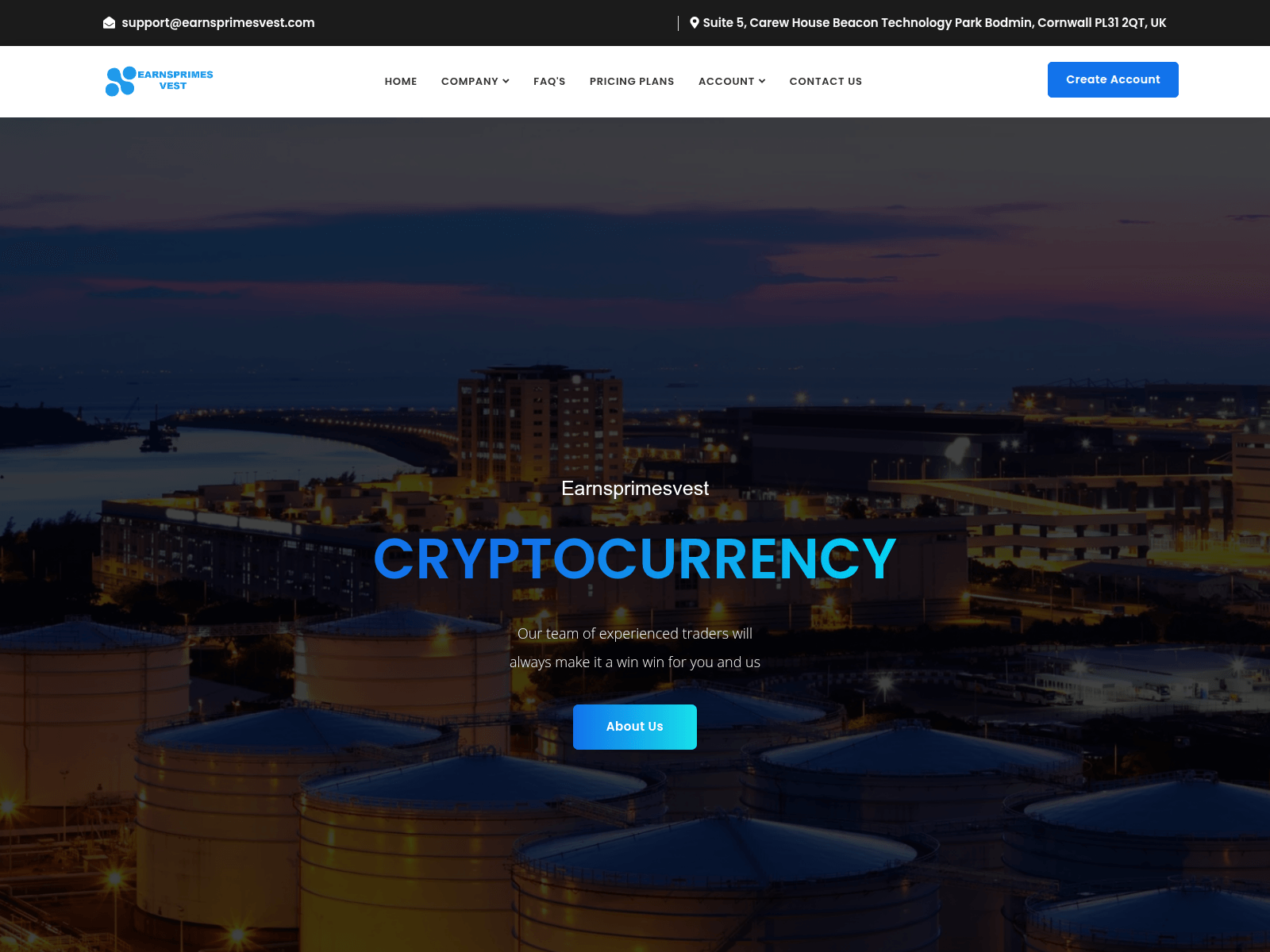 Screenshot of me.earnsprimesvest.com