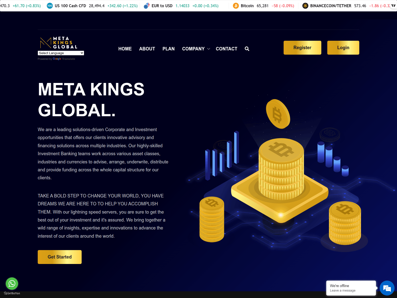 Screenshot of metakingglobals.com
