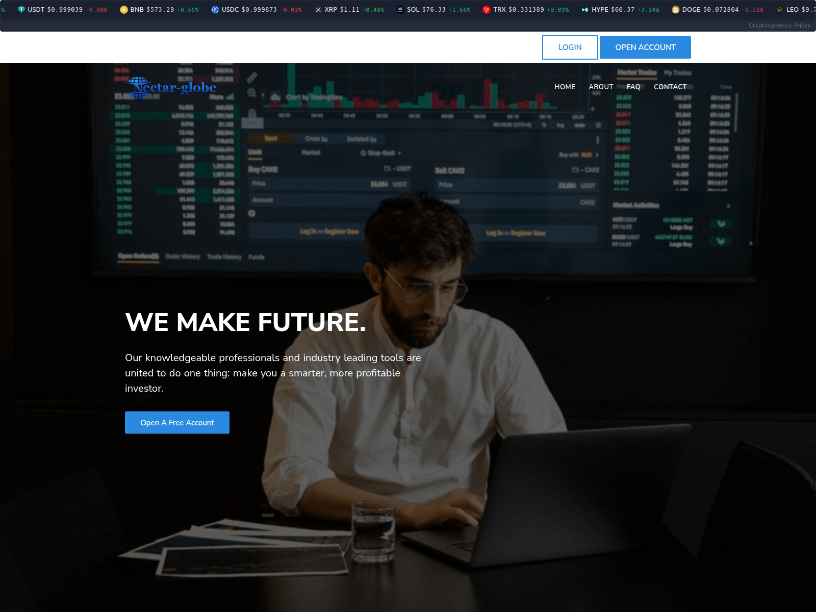 Screenshot of nectar-globe.com