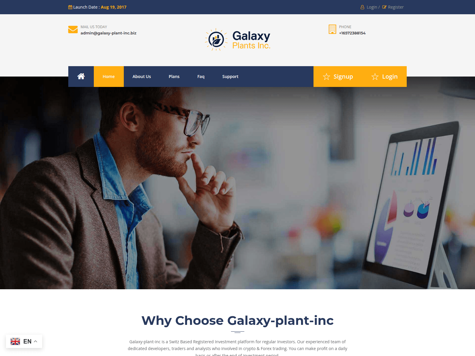 Screenshot of galaxy-plant-inc.biz