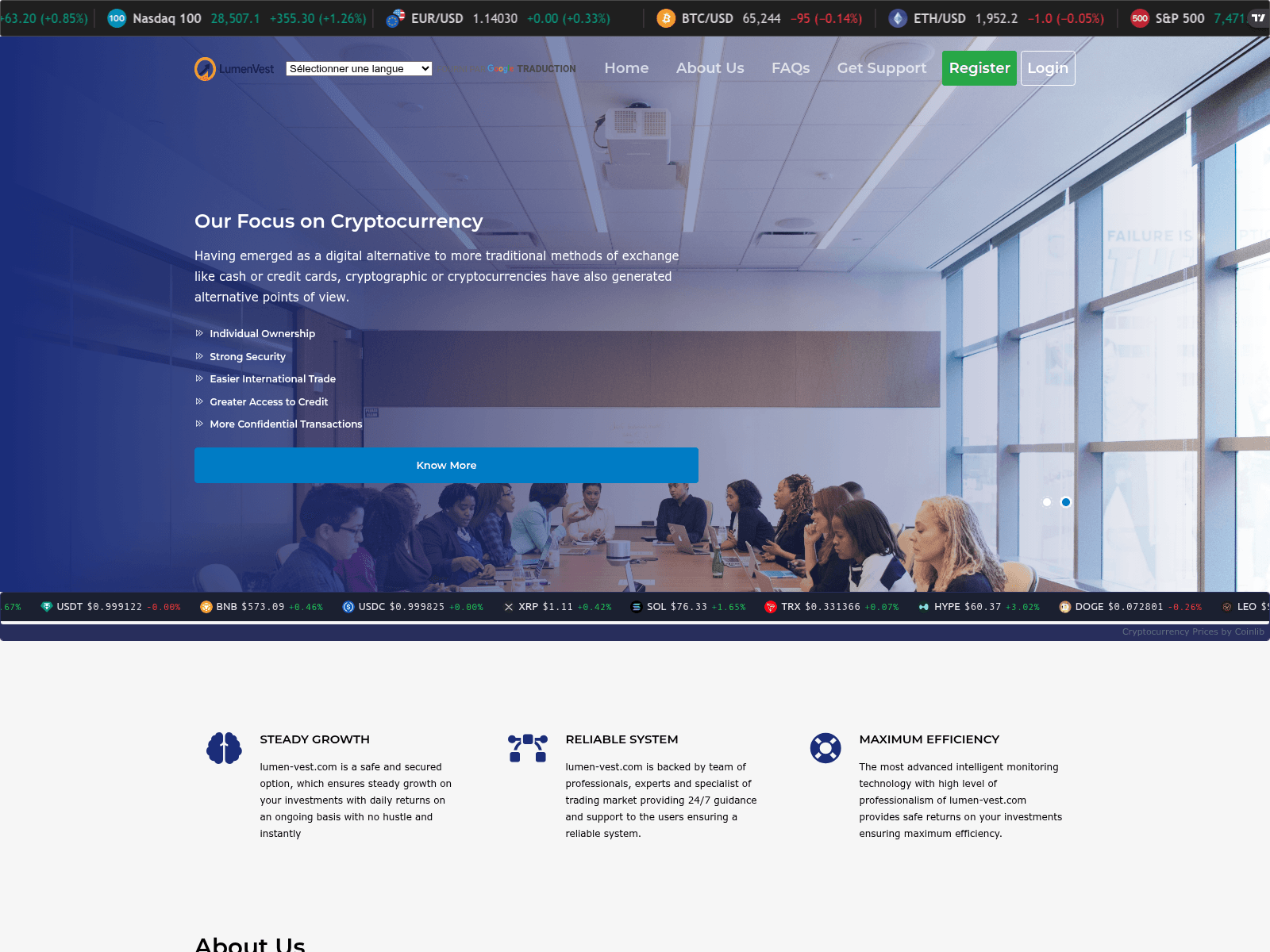 Screenshot of lumen-vest.com