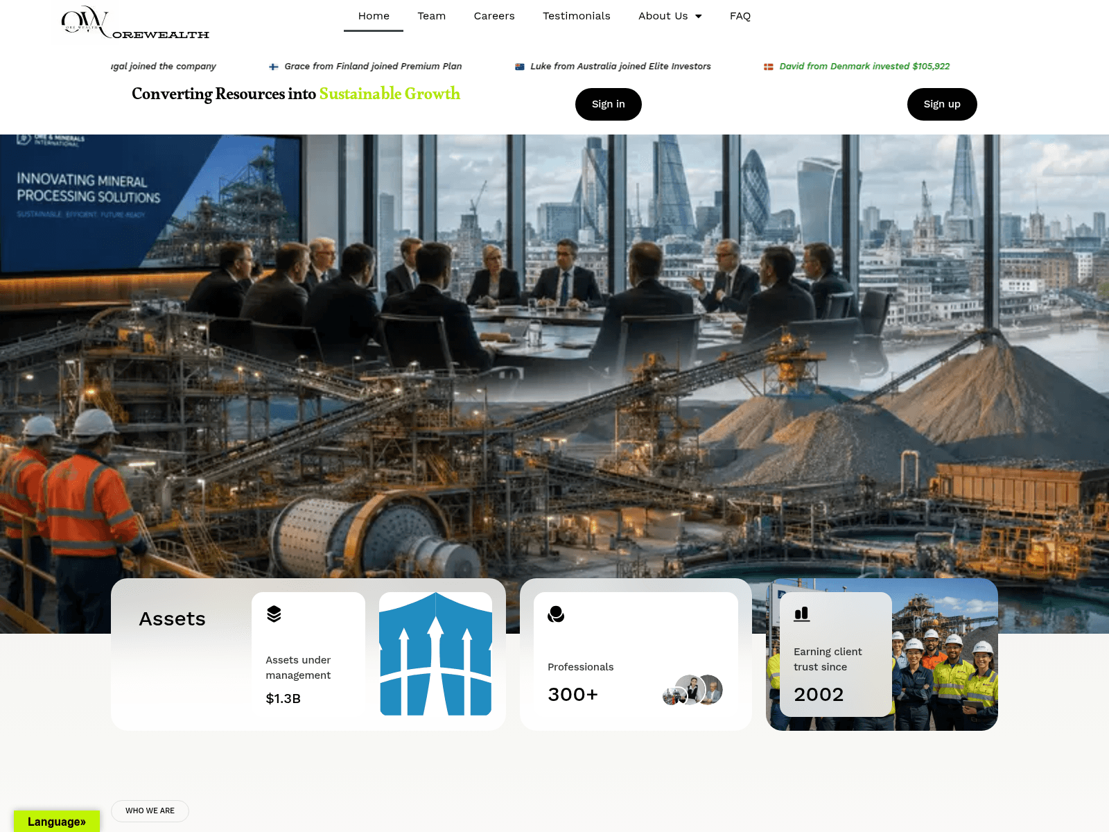 Screenshot of orewealth.com